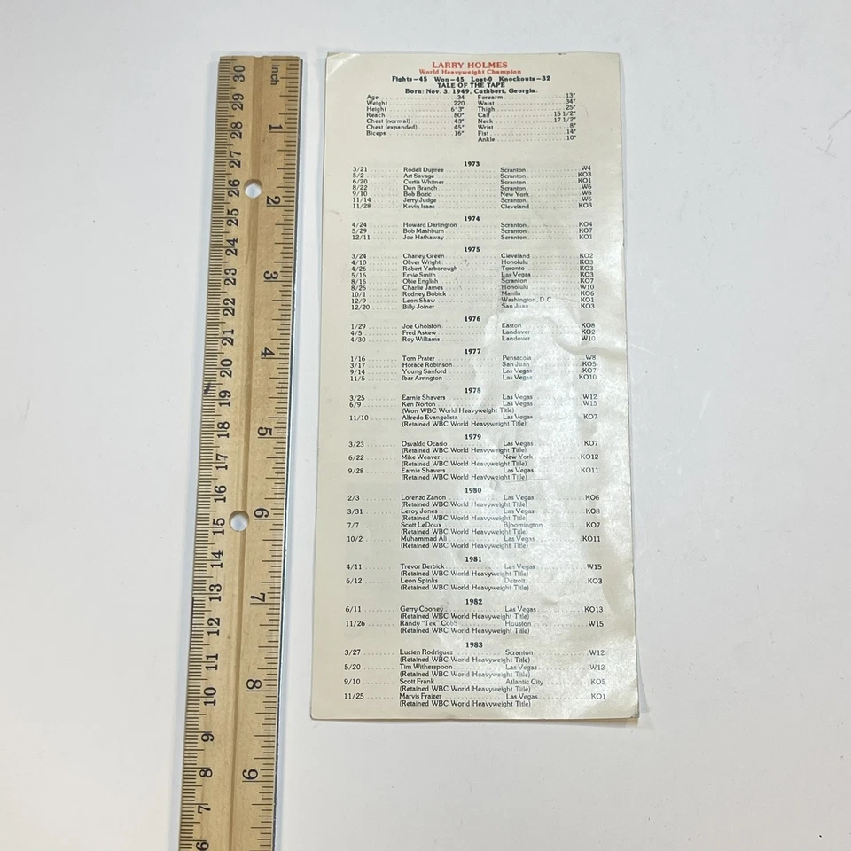 Rare Vintage LARRY HOLMES Program Promo Brochure Boxing Boxer  - Image 2 of 4