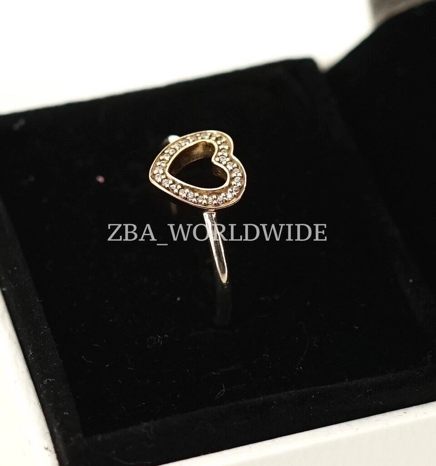 Anillo Pandora Dos Tonos Oro 14K y Plata de Ley Símbolo de Amor Tamaño: 54 (7) Foto 2 de 3