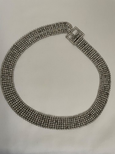Vintage Woman's Silver w/ Rhinestone Covered Studs Belt Costume Jewelry Stunning - Picture 4 of 5