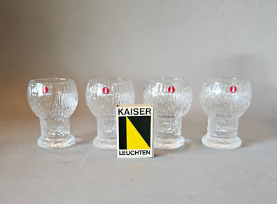 4 Schnapsglas IITTALA Kekkerit Likör Gläser 7 cm Timo Sarpaneva glass