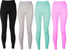 Women's Lightweight Rib Knit Thermal Long John Pants Base Layer Leggings Warmth
