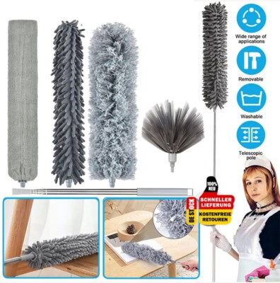 5Stk Teleskop Staubwedel Staubfänger Staubwischer Grau 250cm ausziehbar Set DE