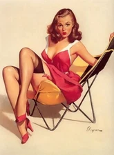 Gil Elvgren Pin Up Just Waiting 11x14 Reproduction Giclee Print #83