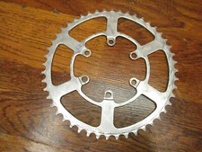 VINTAGE TA SPECIALITES 6 BOLT 80 BCD 48T CHAIN RING - SILVER