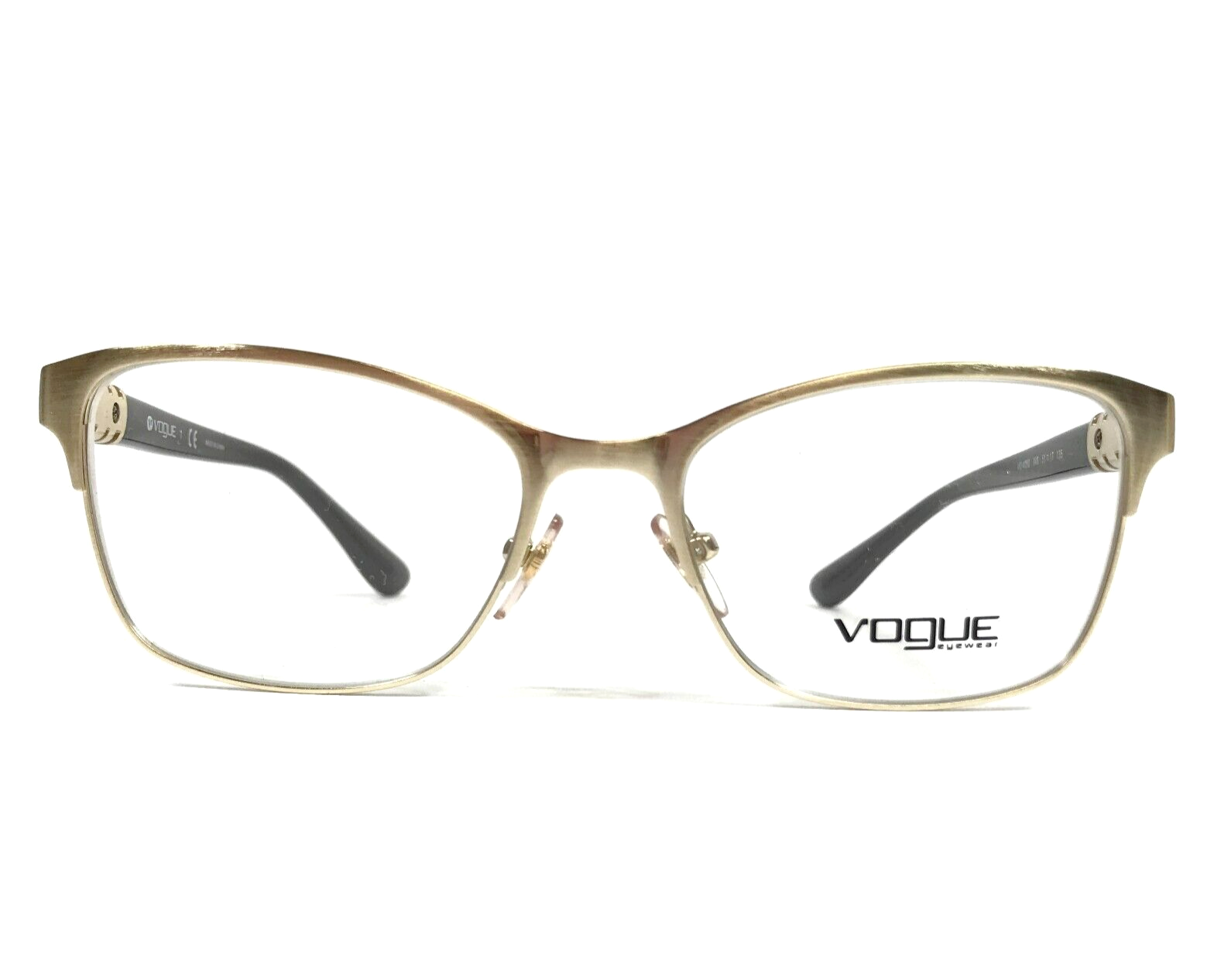Vogue Eyeglasses Frames VO4050 848 Gold Black Cat Eye Full Rim 51-17-135