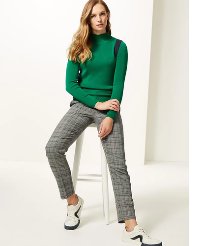 BNWT M\u0026S Collection Black Green Check 