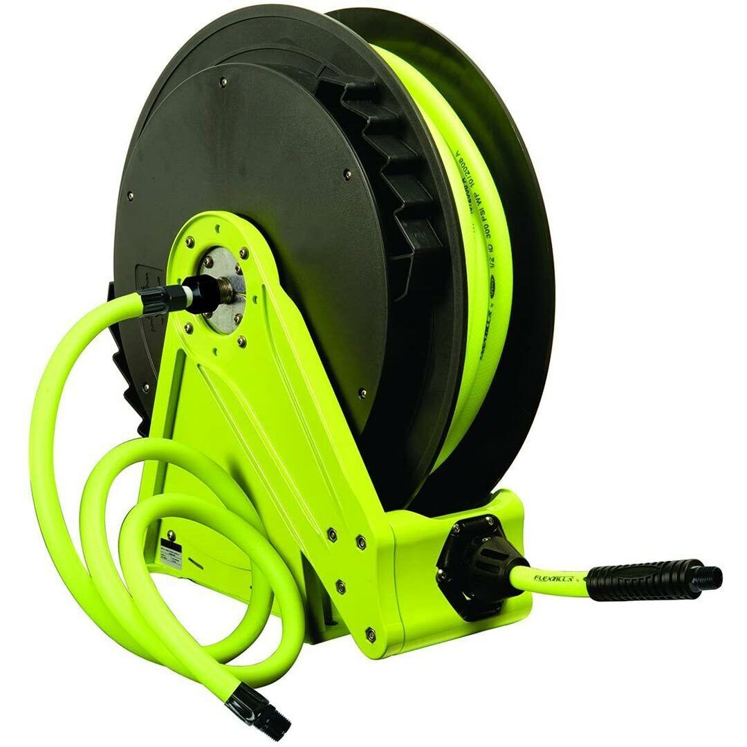 Flexzilla+L8011FZ+50ft+Air+Hose+Reel++Zilla+Green for sale online eBay