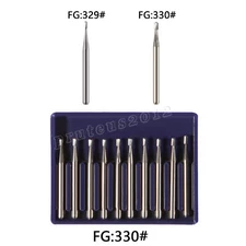 10 Pcs Dental High Speed Handpiece Carbide Burs Pear Shape FG329/330