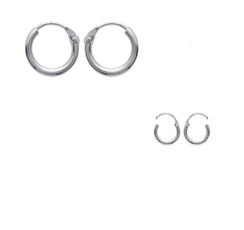 Boucles D'oreilles Créoles 1 Cm En Argent Massif 925 - Bijou Mixte, Neuf Avec étiquettes