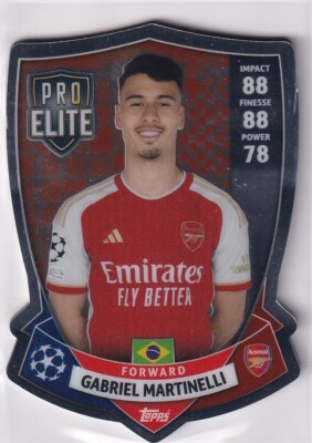Topps Match Attax CL 23/24 Nr. SH 9 Gabriel Martinelli Pro Elite Chrome Shield