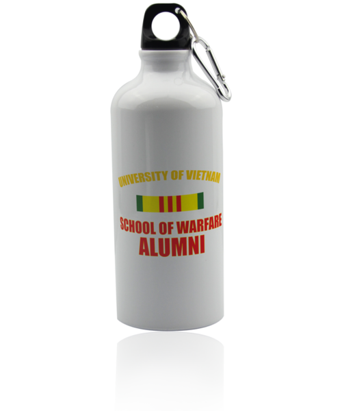 Vietnam Era Veteran Water Bottle Gift. White W Cap 20 Oz Nam Vet