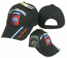 Official US Army Licensed 82nd Airborne SHADOW EMBROIDERED Hat Cap BLACK