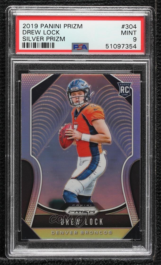 2019 Panini Prizm Rookies Silver Prizm Drew Lock #304 PSA 9 MINT 2h5