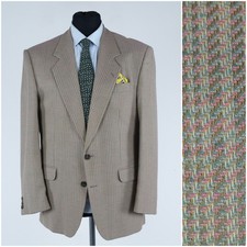 Mens Vintage Blazer 40R UK Size TRAFFIC Wool Sport Coat Check Jacket