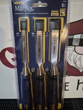 NEW Irwin Marples 3 Piece Woodworking Chisel Set 1/2" 3/4" 1” 1769179