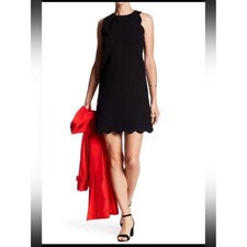 Vince Camuto Scalloped Hem Dress Black Size 2