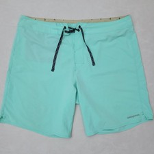 Patagonia Men's Board Shorts Size 38 Green Lightweight Performance Swim Trunks