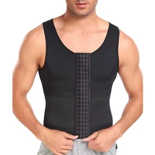 Men Compression Tank Top Shapewear Vest | Gynecomastia Slimming Shirt with Waist