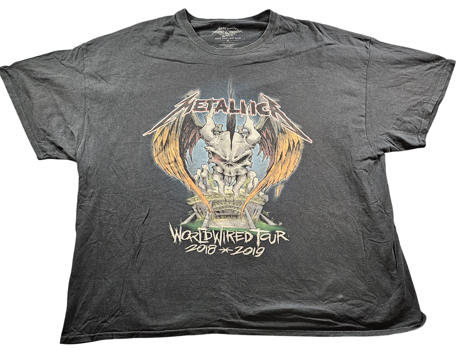 Metallica Shirt Mens 3XL Black WorldWired Tour 2018 2019 Concert Band Rock Tee