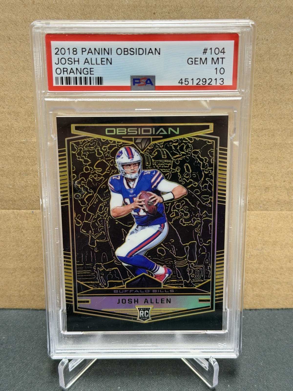 2018 Panini Obsidian Josh Allen Electric Etch Orange RC PSA 10 29/50 🔥