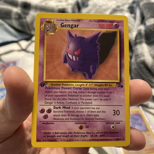 Gengar 20/62 Fossil 1st Edition