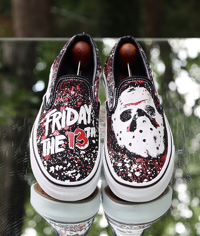 Vans Classic Slip On House of Terror Friday The 13th Sz 7.5 Custom VN0A4U38ZPL