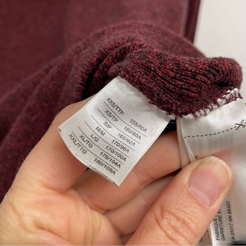 Roots Canada Burgundy Henley Thermo Herren Hemd S Herbst Langarm warm kuschelig - Bild 5 von 9