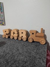 Wooden Alphabet Name Train PGB Letters Wood Toy Engine Car Montessori