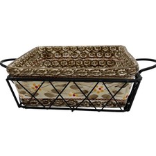 Temp-tations Old World Brown Floral Ceramic S...