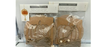 DIY Wood Pumpkin Tassel Decor Kit Fall Autumn Craft Project Unfinished Wood Art