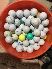 Used Golf Balls. 100 In This Lot. Mostly White Or With Some Colored Balls.