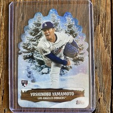 2024 Topps Holiday Evergreen #EG7 Yoshinobu Yamamoto RC ROOKIE Dodgers Diecut