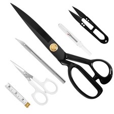 9" Professional Tailor Scissors     Heavy Duty Sewing Shears for Fabric  Lea...