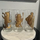 SET OF 3 VINTAGE MCM ANCHOR HOCKING ZODIAC SIGN DRINKING GLASSES HIGHBALL EUC