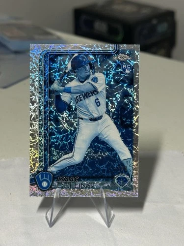 2025 Isaac Collins Topps Chrome Rookie Frozen Fractor -1/0 Rare SSP - Brewers - Picture 1 of 2