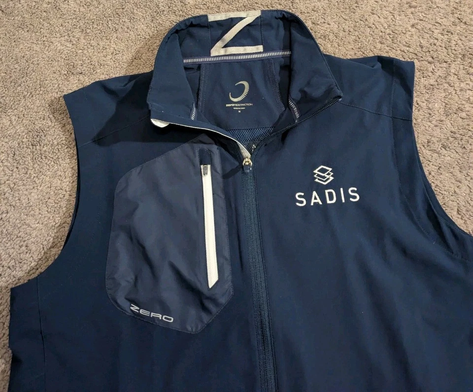 Zero Restriction Z700 Tour Series Vest Full Zip Blue Golf Vest W1009 Men's Med - Image 2 of 4