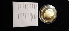 2017 Gibraltar One Crown – Elizabeth II – Gold Plated Proof – COA – Rhodium Gild