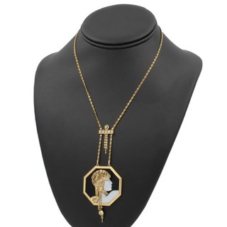 Collar Erté Aventurina 14k Ónix Abulón y Diamante Sautoir 90/250 #J234969 3