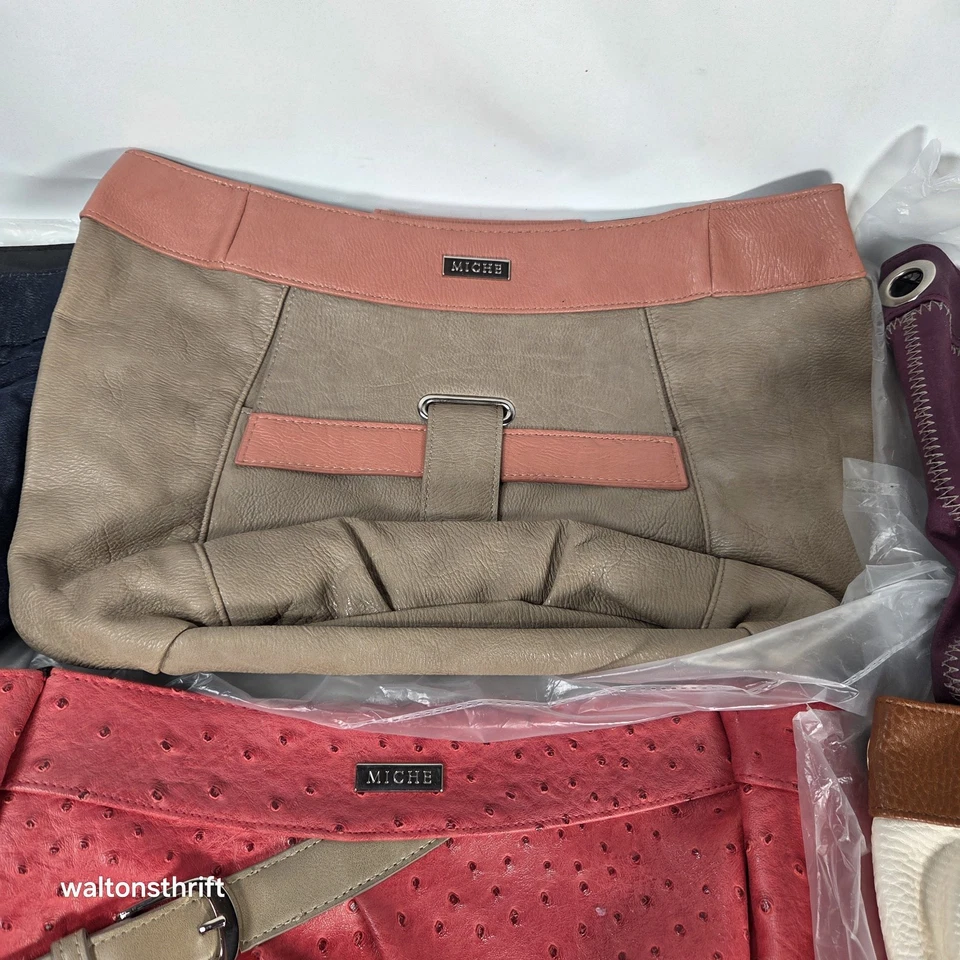 MICHE Purse & Cover LOT Brown Classic Base Bag With 7 Shells And Accessories - Image 4 of 4