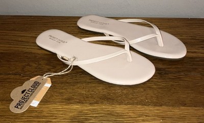 Project Cloud Memory Foam Nude Patent Flip Flops Size 7
