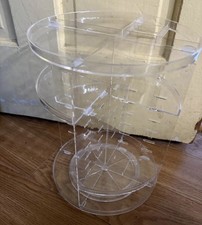 Clear Acrylic Rotating Adjustable Tiered Makeup Organizer 12" x 9"