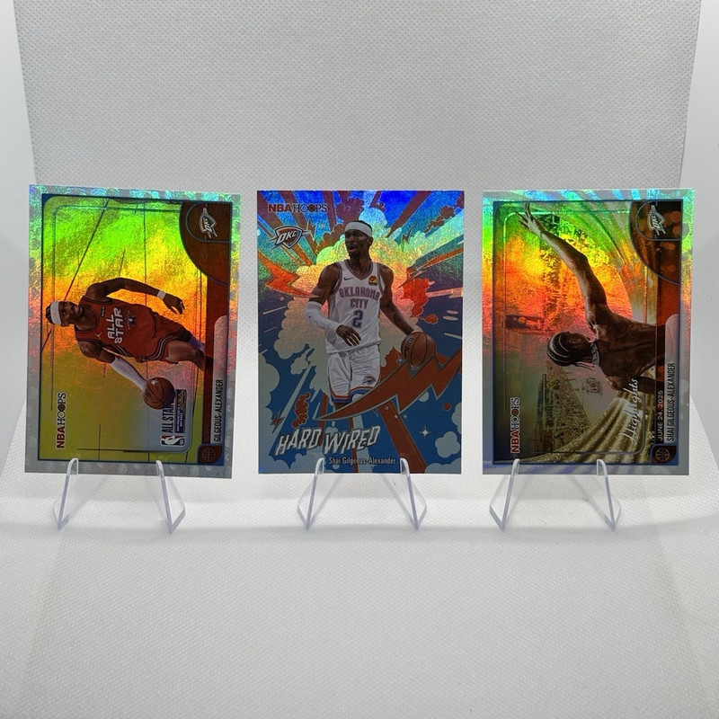 2025-27  Topps NBA Hoops Shai Gilgeous-Alexander Thunder 3 Card Lot Inserts