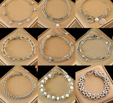 316L Stainless Steel Thick Chain Bangle Bracelet Women Waterproof Gift