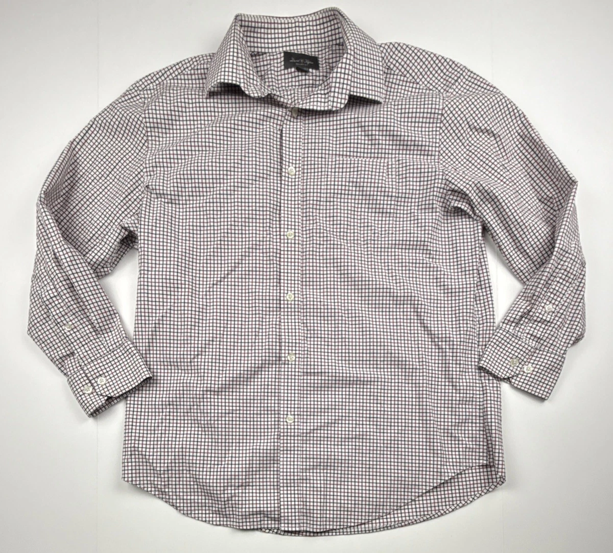 david taylor dress shirts Men's Button Up Dress Shirt David Taylor Long Sleeve Blue Size 17 32/33 NWT