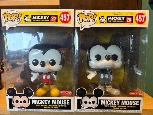 FUNKO Pop 10” inch Mickey Mouse Lot of 2 (B&W) #457 Target Exclusives