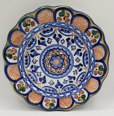 Majorca Spain 9'' Handpainted Ceramic Ruffled Edge Wall Plate