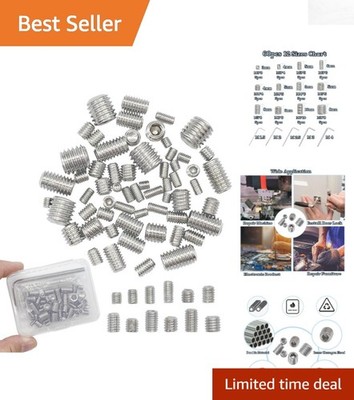 Complete 60pc Stainless Steel Screw Set - Ideal for Furniture, Electronics & DIY