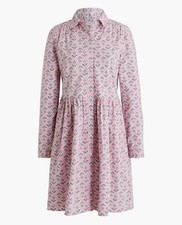 J.Crew Printed Pink collared mini shirt-dress Preppy Cute Southern Floral Sz6