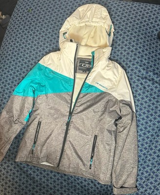 CB Sports Jacket Medium Size Stylized Waterproof With Cyan, White, And Gray