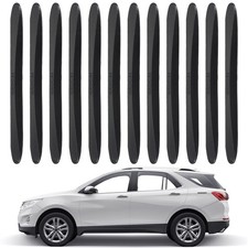 12 Pcs Bumper Guard Strip Anti-Collision Patch Bumper Protector Trim Black